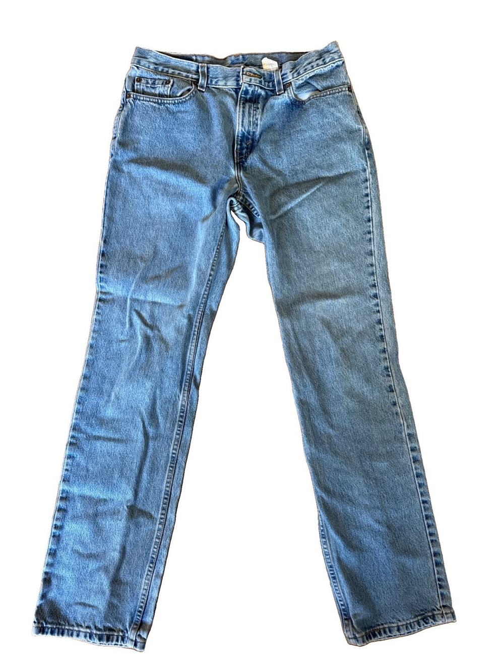 Vintage Levis 505 Jeans Mens Light Blue Wash Low Low Straight Leg 12L